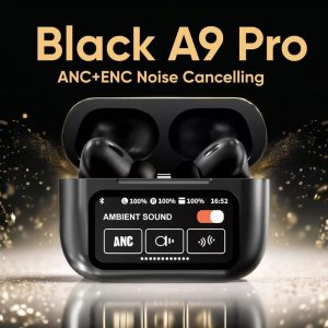 A9 Pro Black/White AirBuds – Smart Display